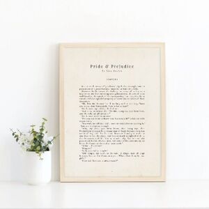Pride and Prejudice Jane Austen Print